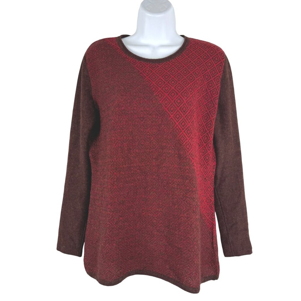 Kuna‎ Baby Alpaca Sweater Womens Medium Long Sleeve Printed Multicolored FS-1452